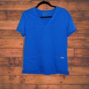 Royal Blue, Small, Front Pocketed Women’s Scrub Top.